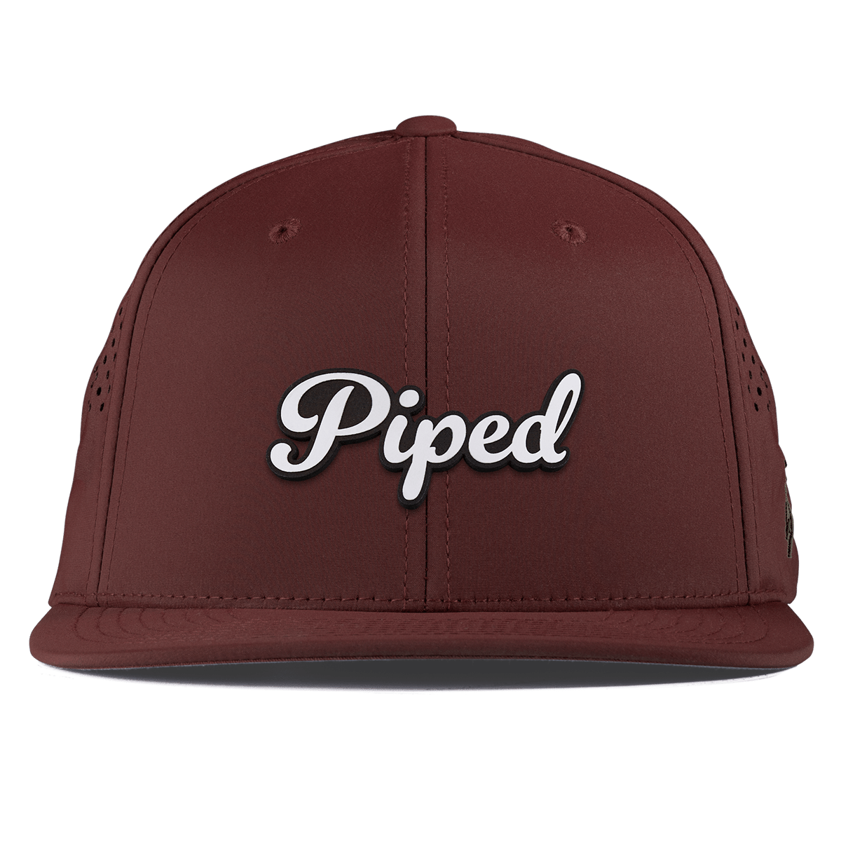 Piped Script Flat Performance Maroon