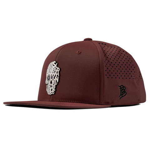 Sleep When You're Dead Skull Flat Performance Maroon