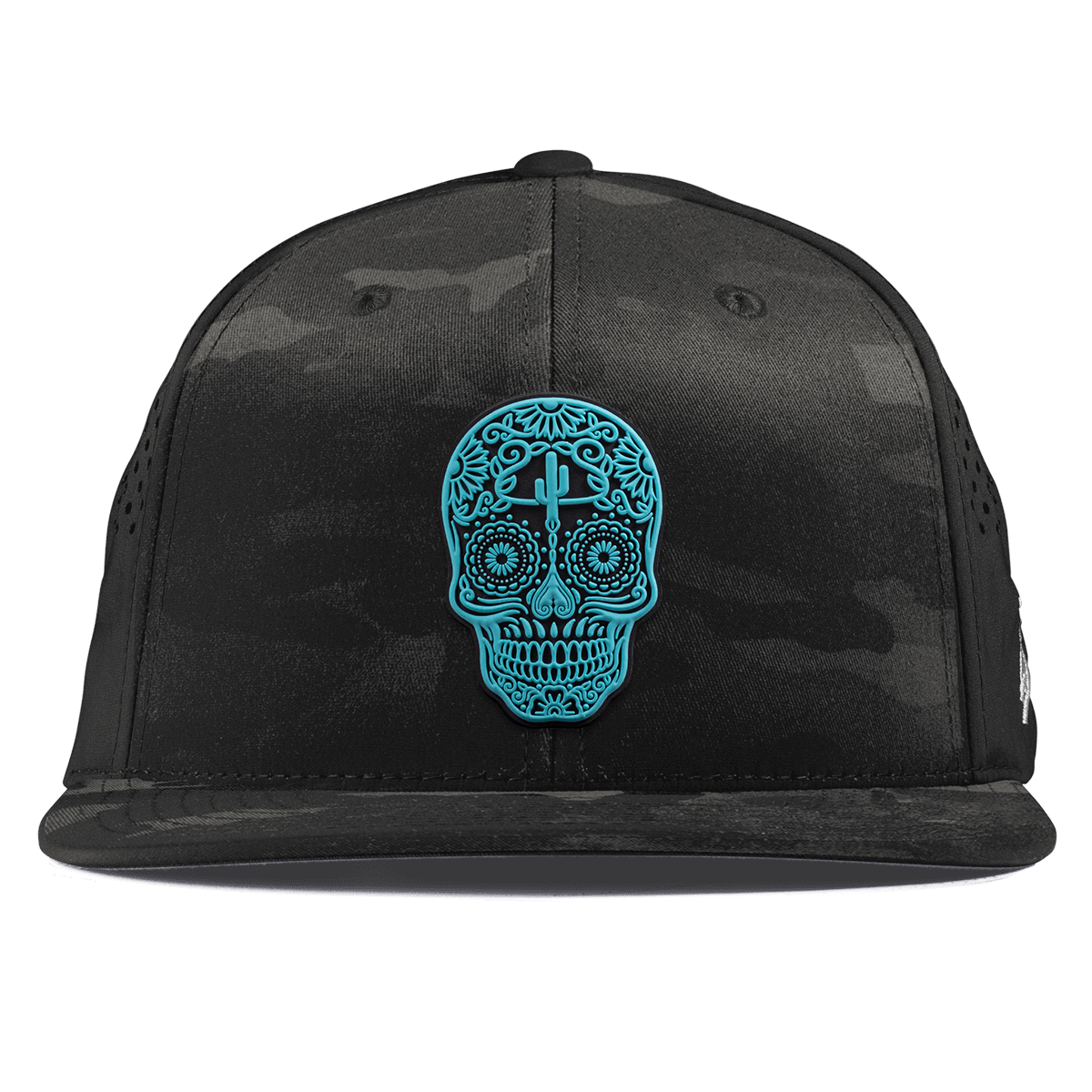 Turquoise Skull PVC Flat Performance Multicam
