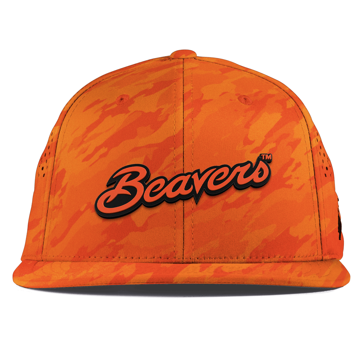 Oregon State University "Beavers Script" Flat Performance Blaze Orange Camo