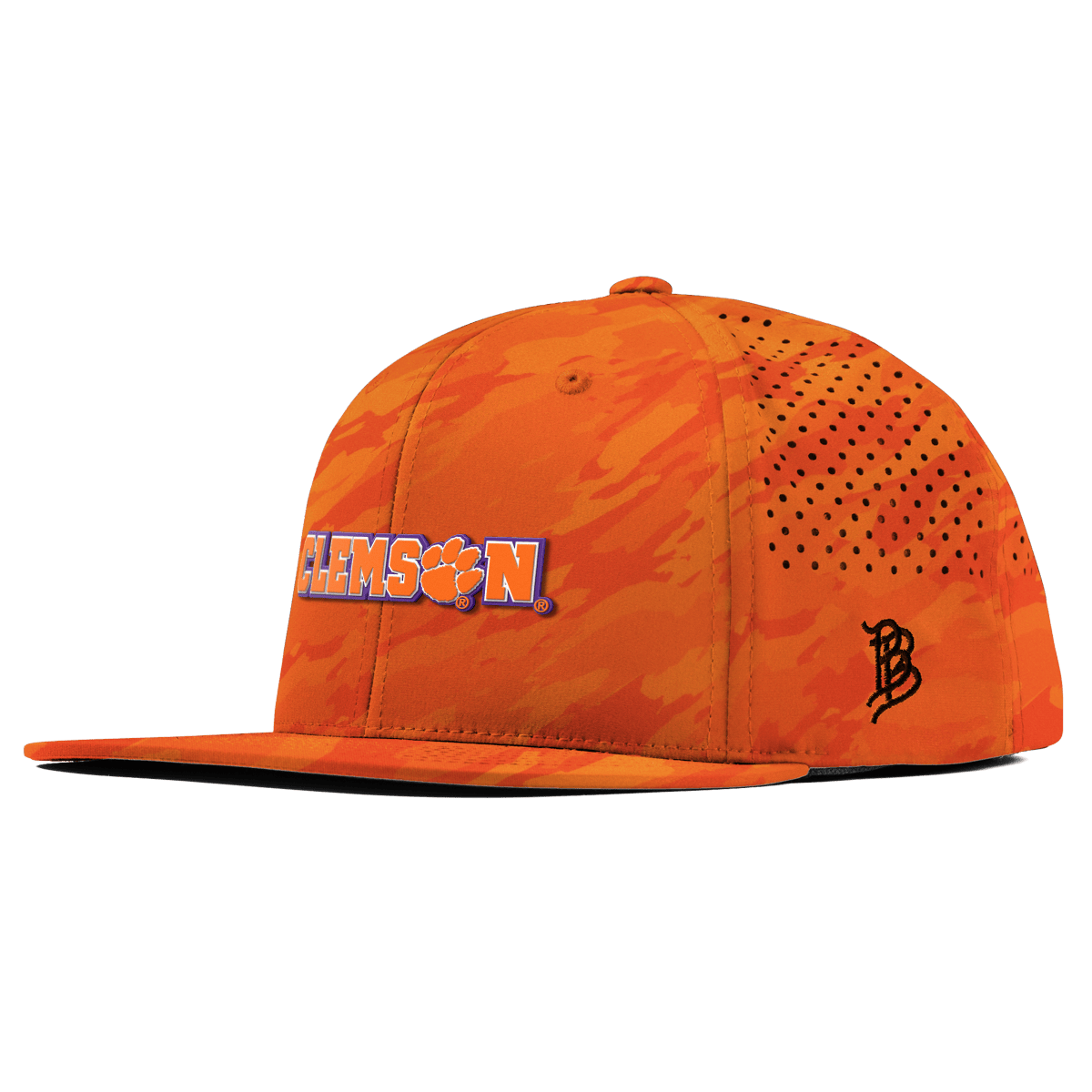 Clemson University "Clemson Block" Flat Performance Blaze Orange Camo