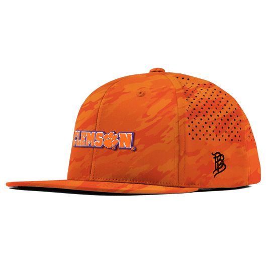 Clemson University "Clemson Block" Flat Performance Blaze Orange Camo