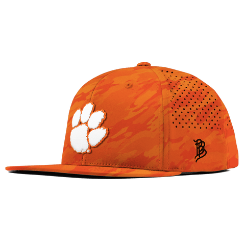 Clemson University "Clemson Tigers Paw" Flat Performance Blaze Orange Camo