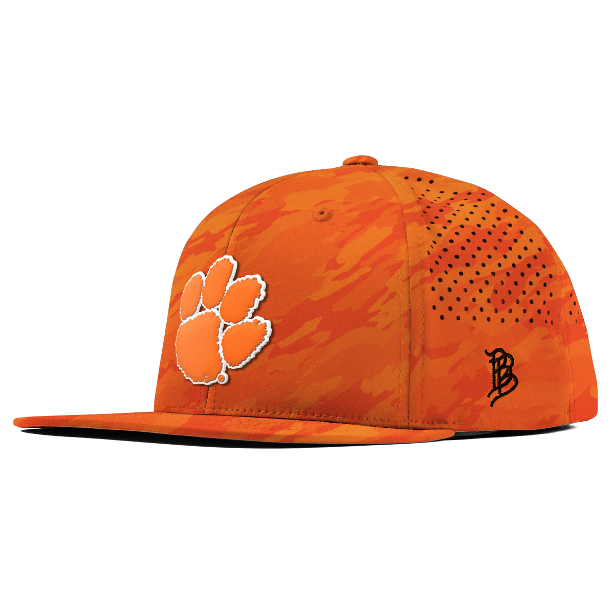 Clemson University "Clemson Tiger Paw" Flat Performance Blaze Orange Camo