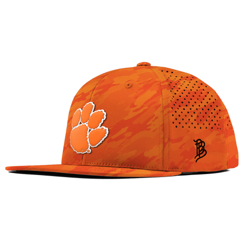Clemson University "Clemson Tiger Paw" Flat Performance Blaze Orange Camo