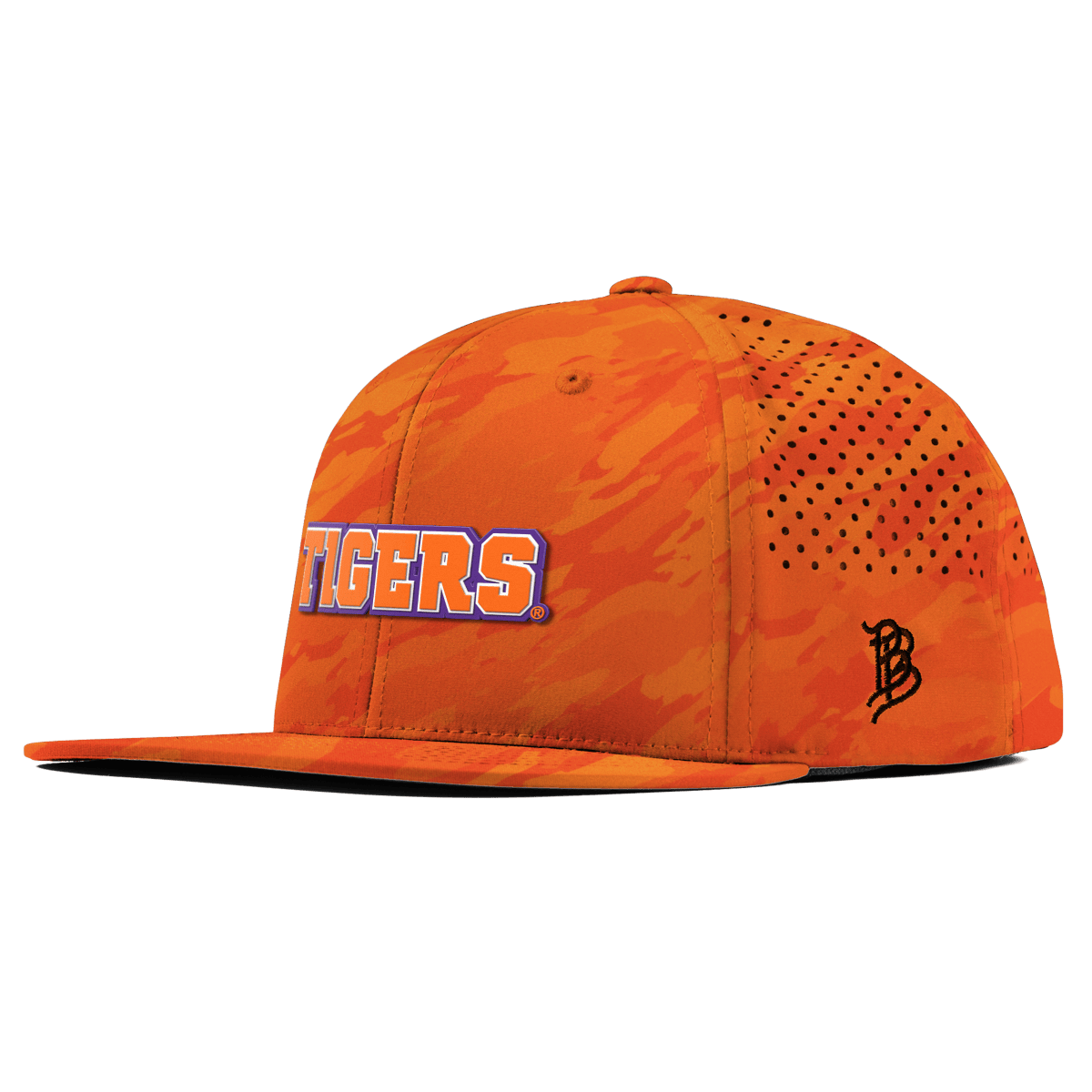 Clemson University "Clemson Tigers Block" Flat Performance Blaze Orange Camo