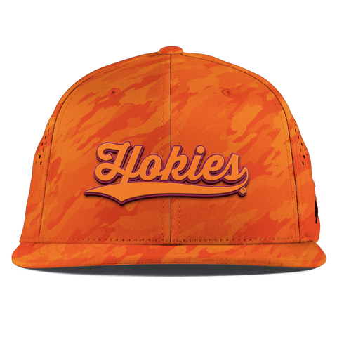 Virginia Tech University "Hokies Script" Flat Performance Blaze Orange Camo