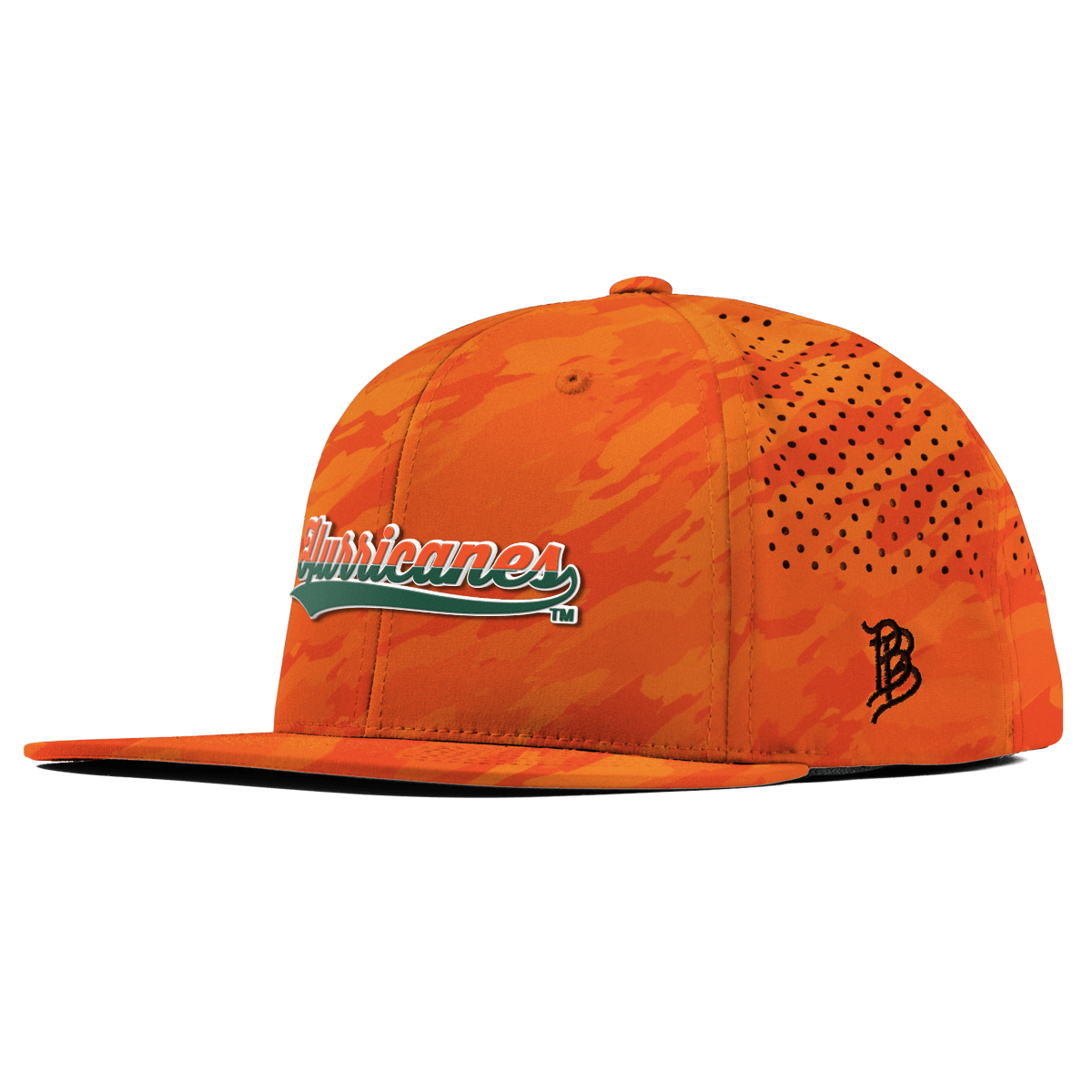 University of Miami "Hurricanes Script" Flat Performance Blaze Orange Camo