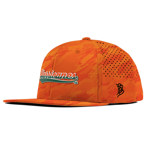 University of Miami "Hurricanes Script" Flat Performance Blaze Orange Camo