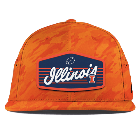 University of Illinois "Illini Football" Flat Performance Blaze Orange Camo