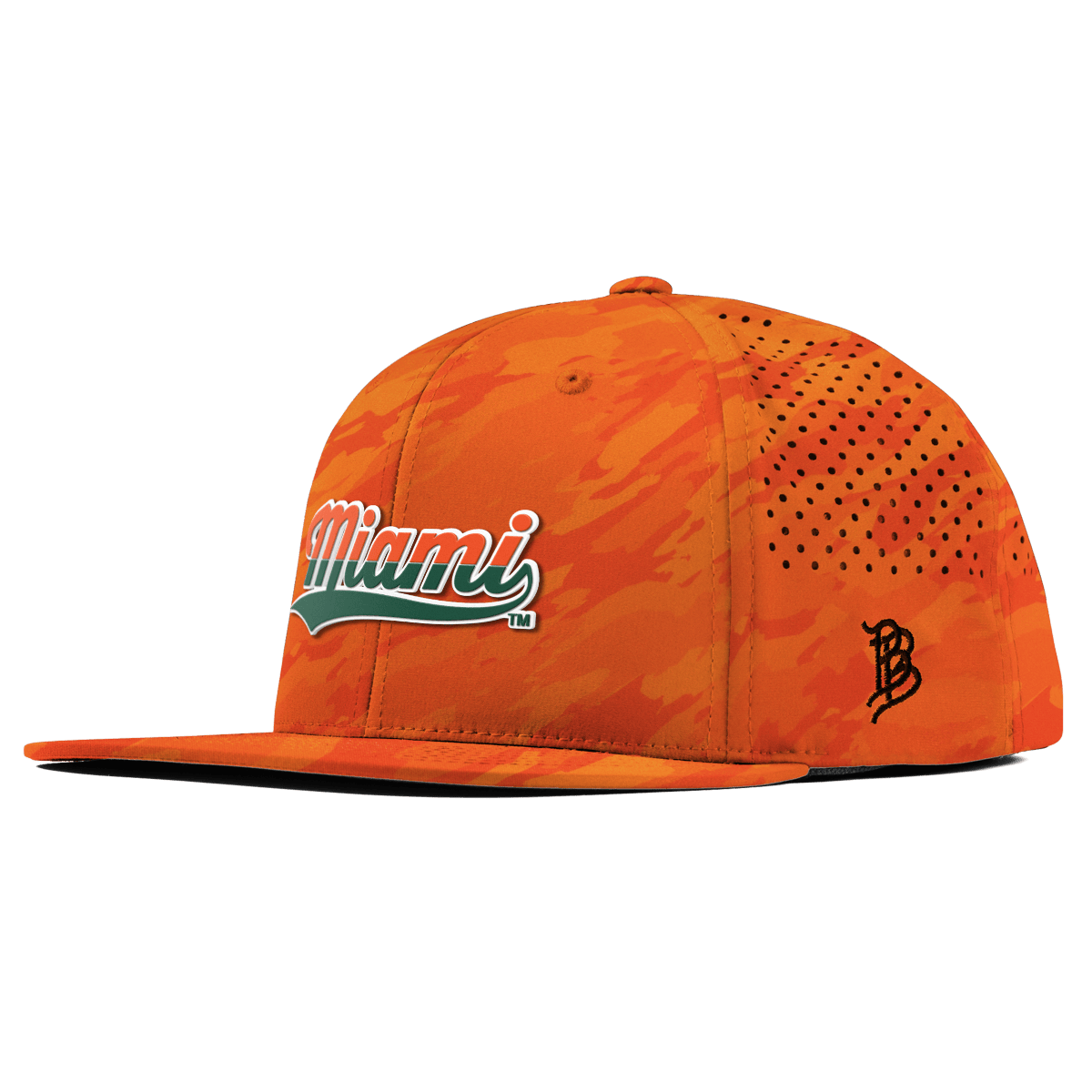 University of Miami "Miami Script" Flat Performance Blaze Orange Camo