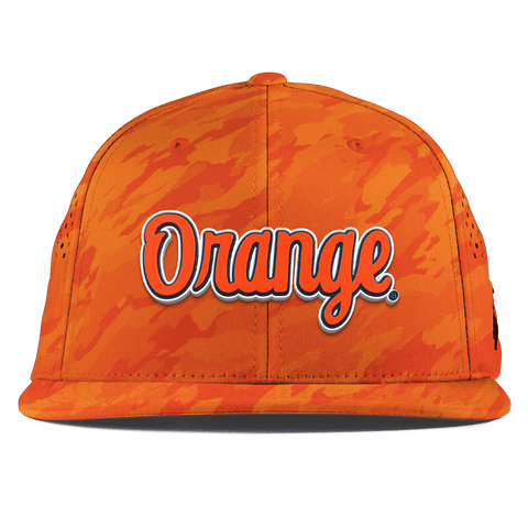 Syracuse University "Orange Throwback Script" Flat Performance Blaze Orange Camo