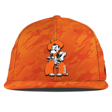 Oklahoma State University "Pistol Pete Quickdraw" Flat Performance Blaze Orange Camo