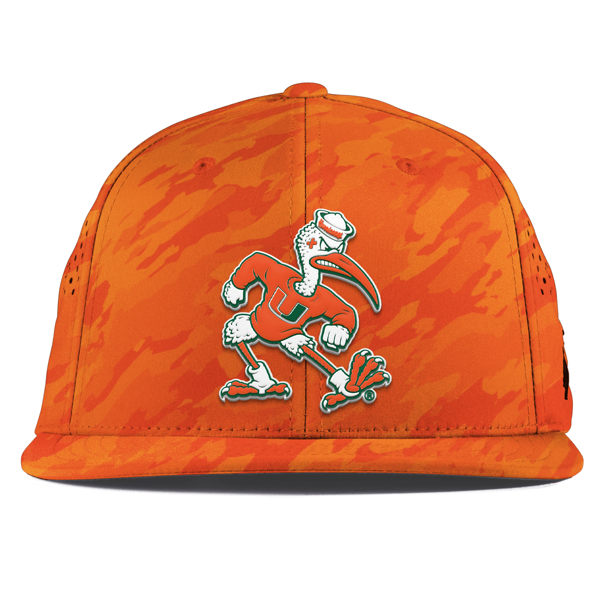 University of Miami "Sebastian the Ibis" Flat Performance Blaze Orange Camo
