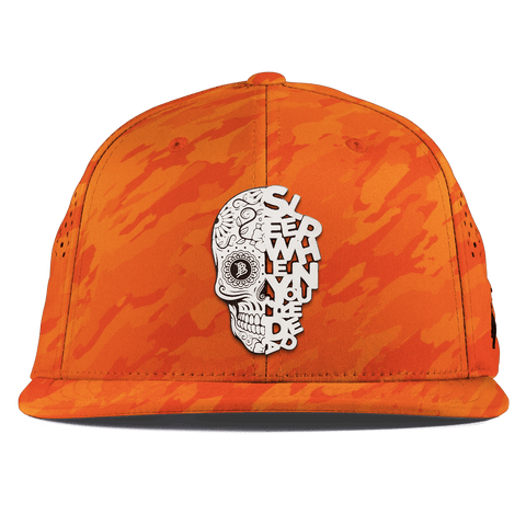 Sleep When You're Dead Skull Flat Performance Blaze Orange Camo