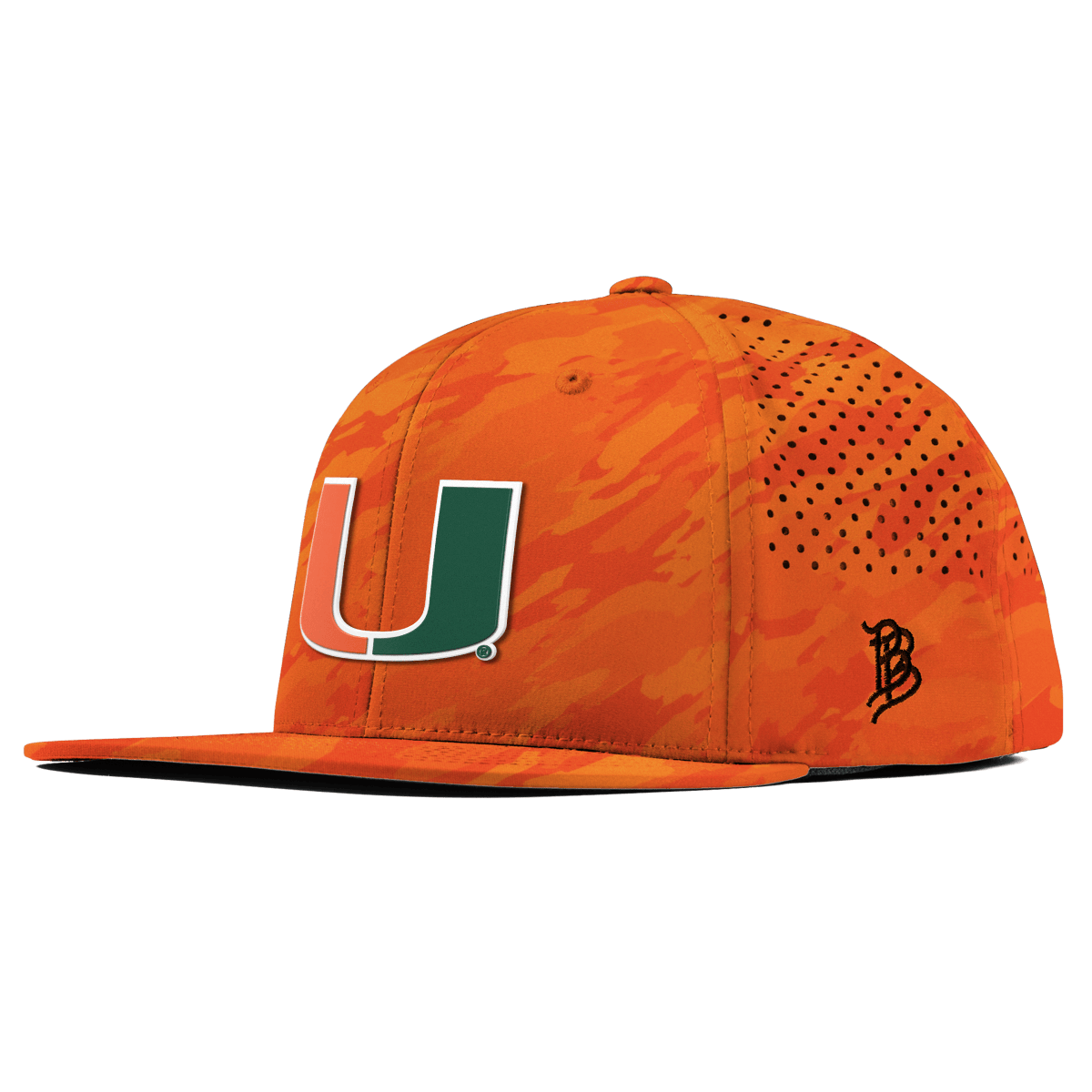 University of Miami "Miami Team Logo" Flat Performance Blaze Orange Camo