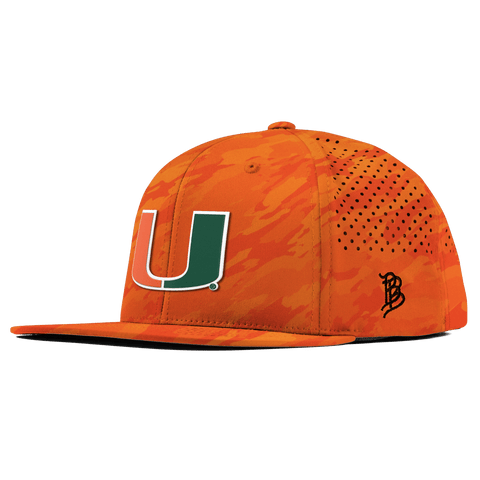 University of Miami "Miami Team Logo" Flat Performance Blaze Orange Camo