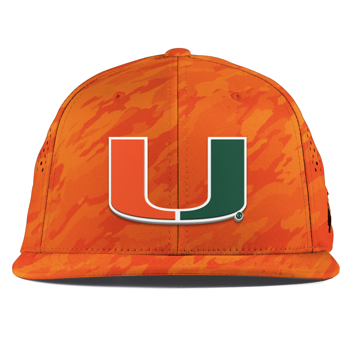 University of Miami "Miami Team Logo" Flat Performance Blaze Orange Camo