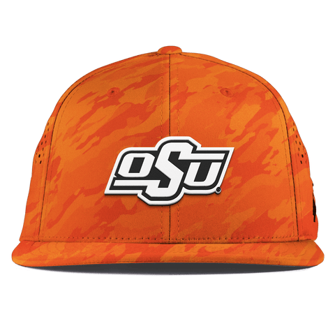 Oklahoma State University "Vintage OSU Team Logo" Flat Performance Blaze Orange Camo