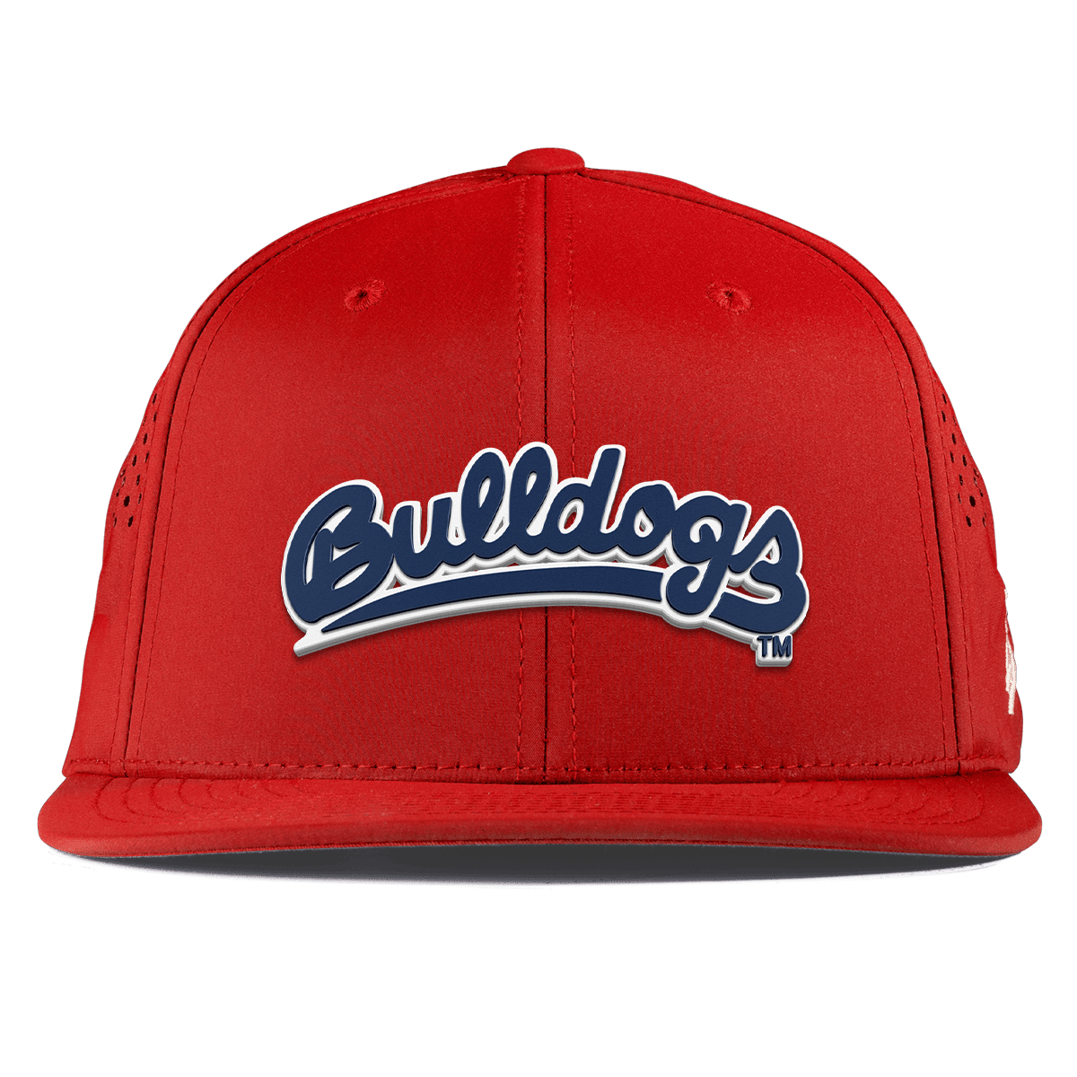 Fresno State University "Bulldogs Script Navy" Flat Performance Red