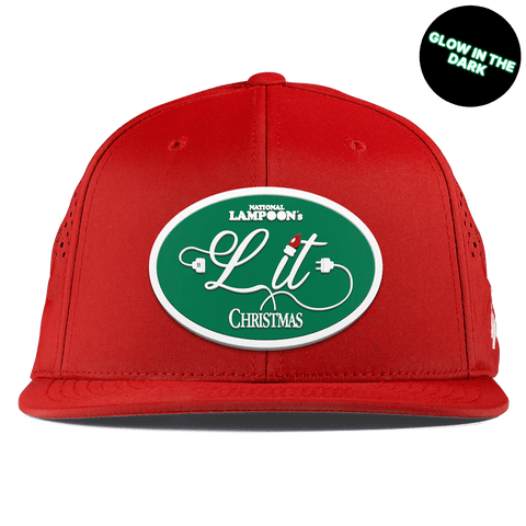 National Lampoon "Lit Christmas" Flat Performance Red