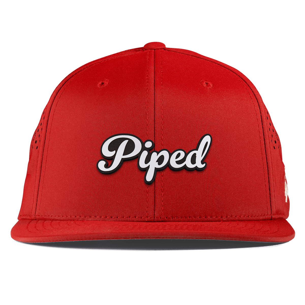 Piped Script Flat Performance Red