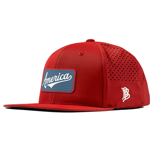 USA America Badge Flat Performance Red