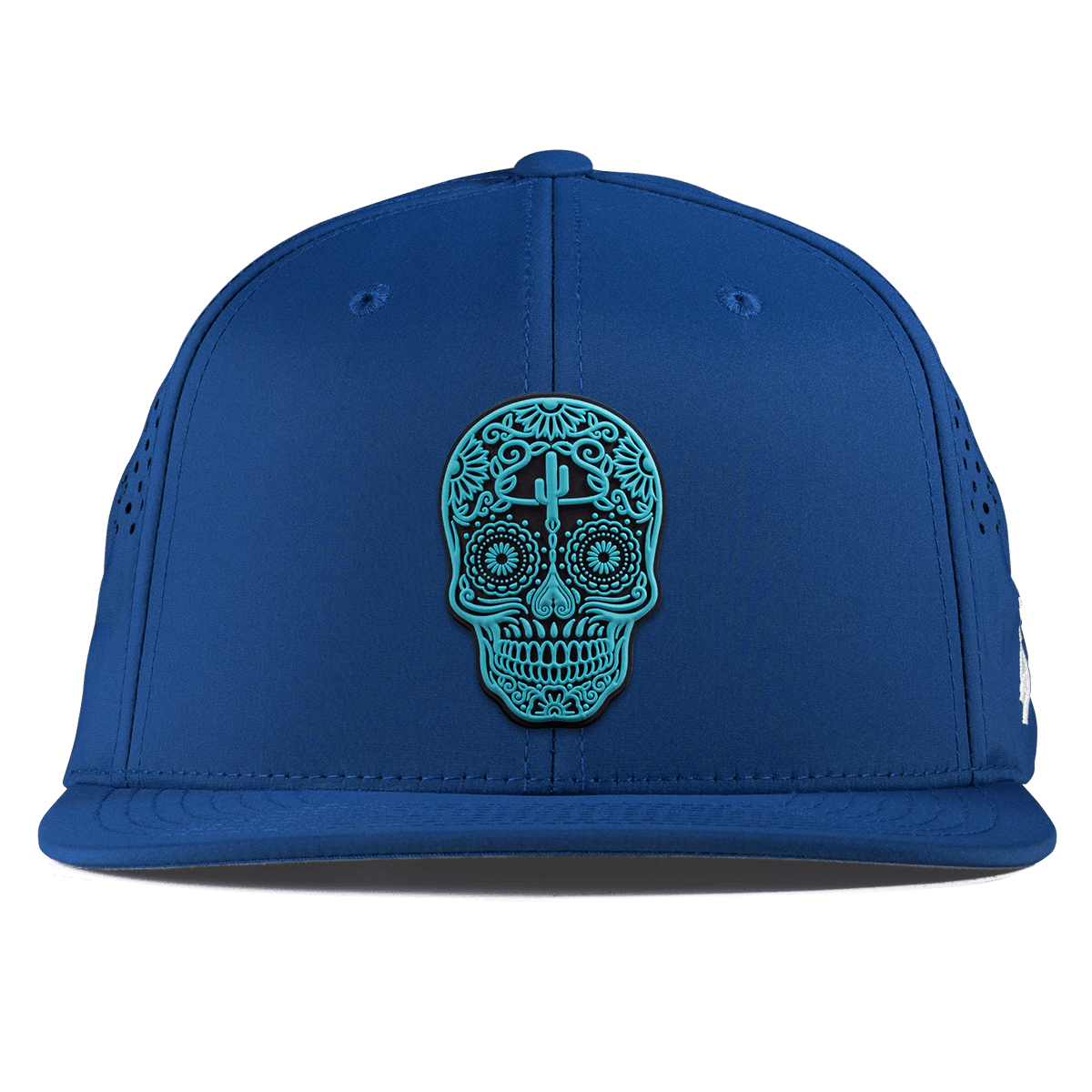 Turquoise Skull PVC Flat Performance Royal