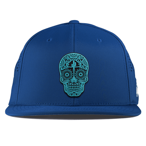 Turquoise Skull PVC Flat Performance Royal