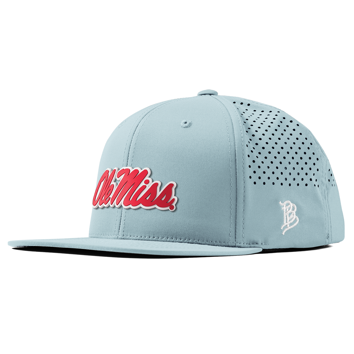 University of Mississippi "Ole Miss Crimson Script" Flat Performance Sky Blue