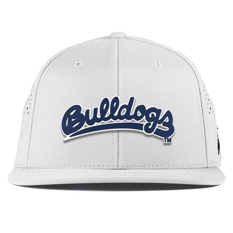 Fresno State University "Bulldogs Script Navy" Flat Performance White