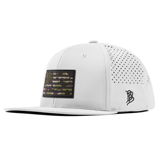 Green Camo Glory PVC Flat Performance White