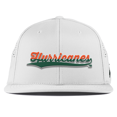 University of Miami "Hurricanes Script" Flat Performance White