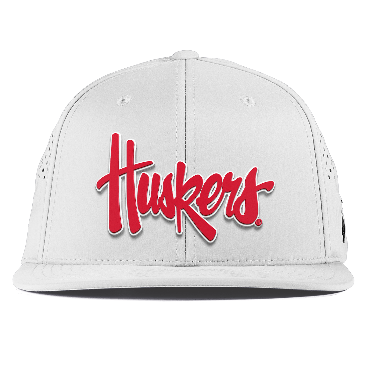 University of Nebraska "Huskers Script" Flat Performance White