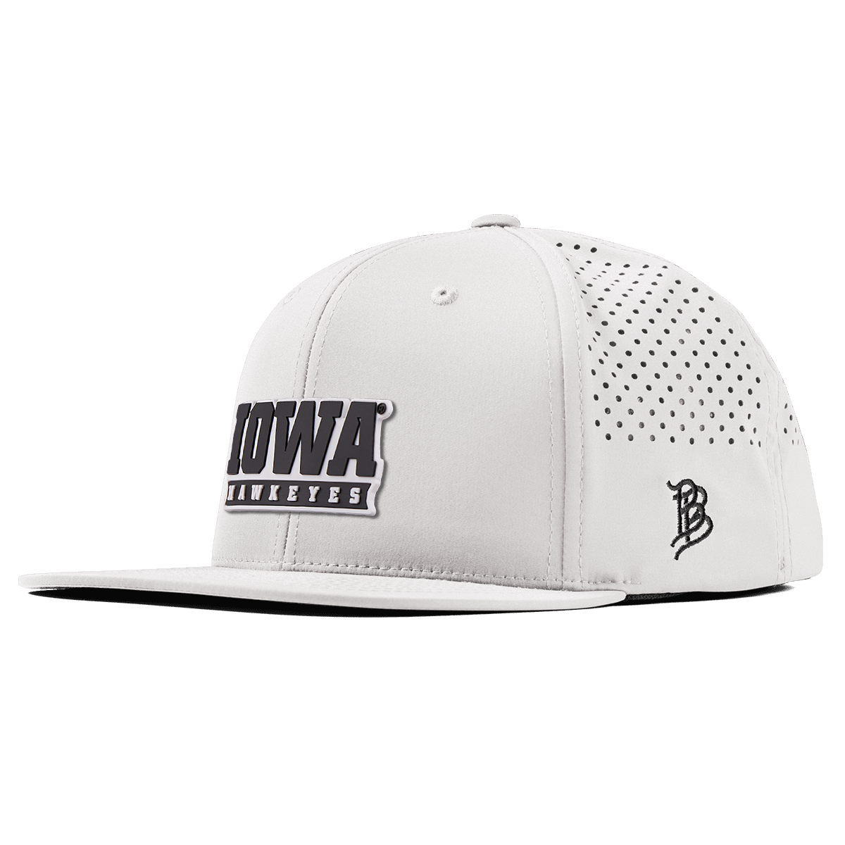 University of Iowa "Iowa Hawkeyes Block" Flat Performance White