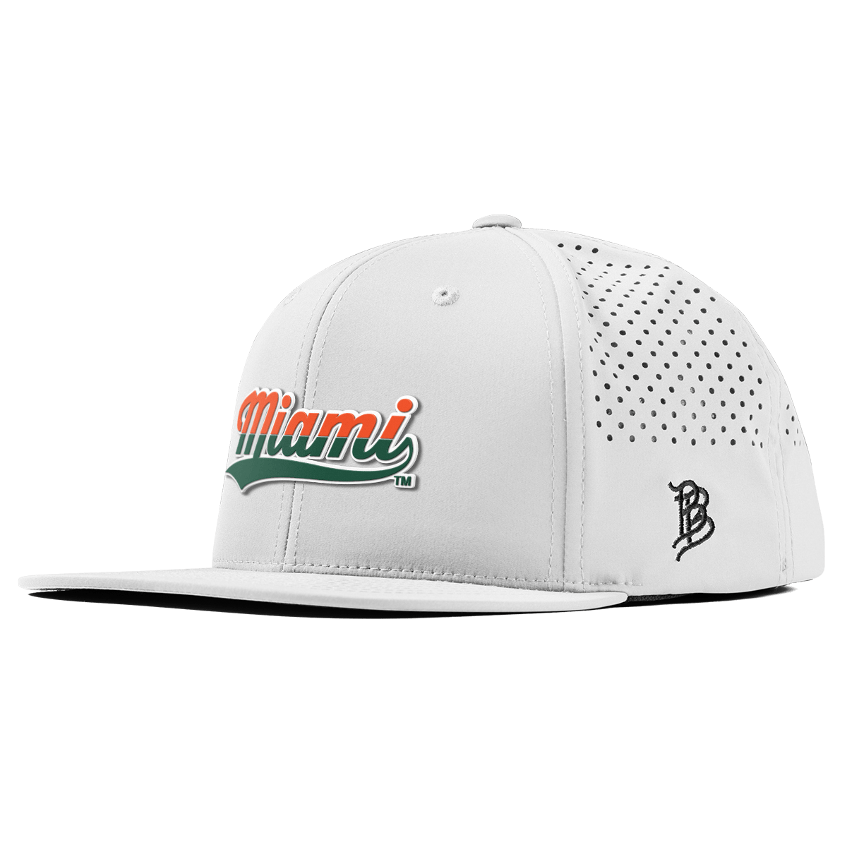 University of Miami "Miami Script" Flat Performance White
