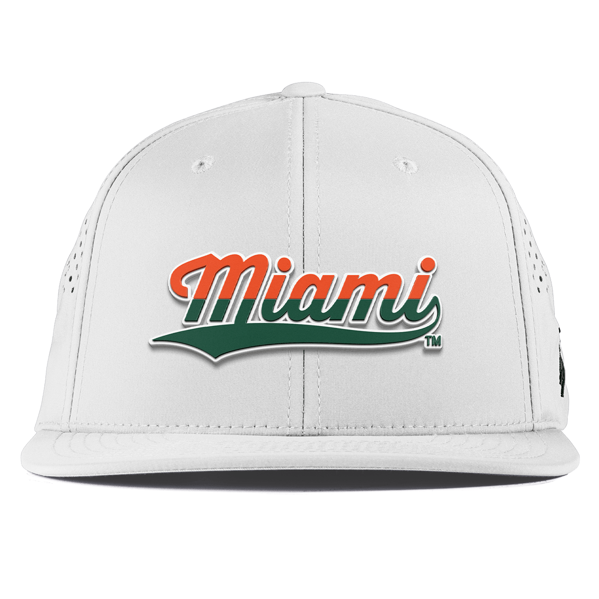 University of Miami "Miami Script" Flat Performance White