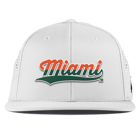 University of Miami "Miami Script" Flat Performance White