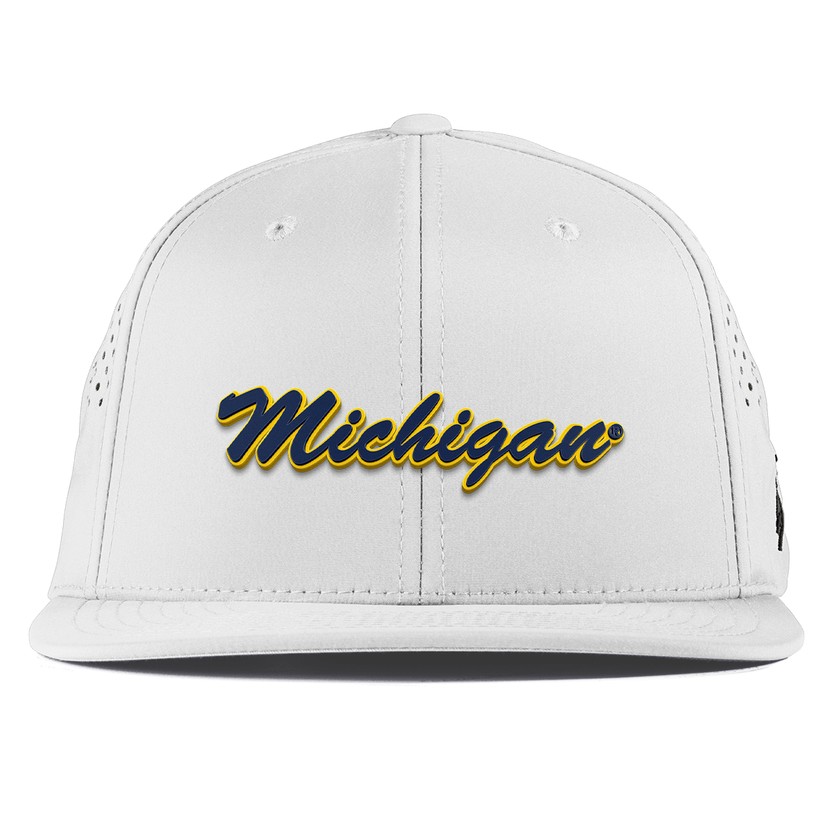 University of Michigan "Michigan Script" Flat Performance White