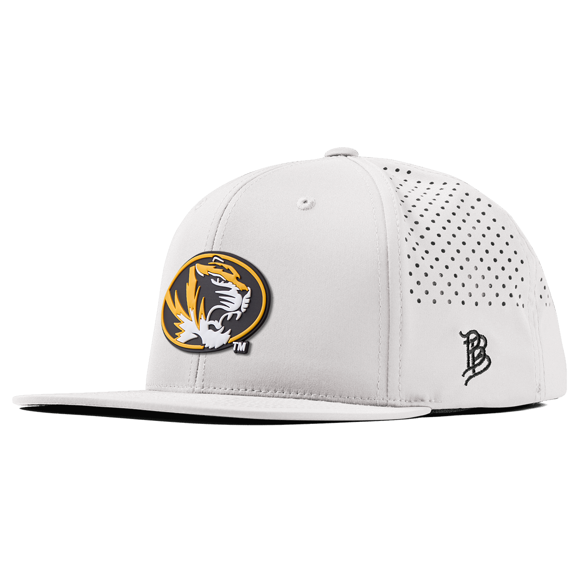 University of Missouri "Missouri Tigers Badge" Flat Performance White
