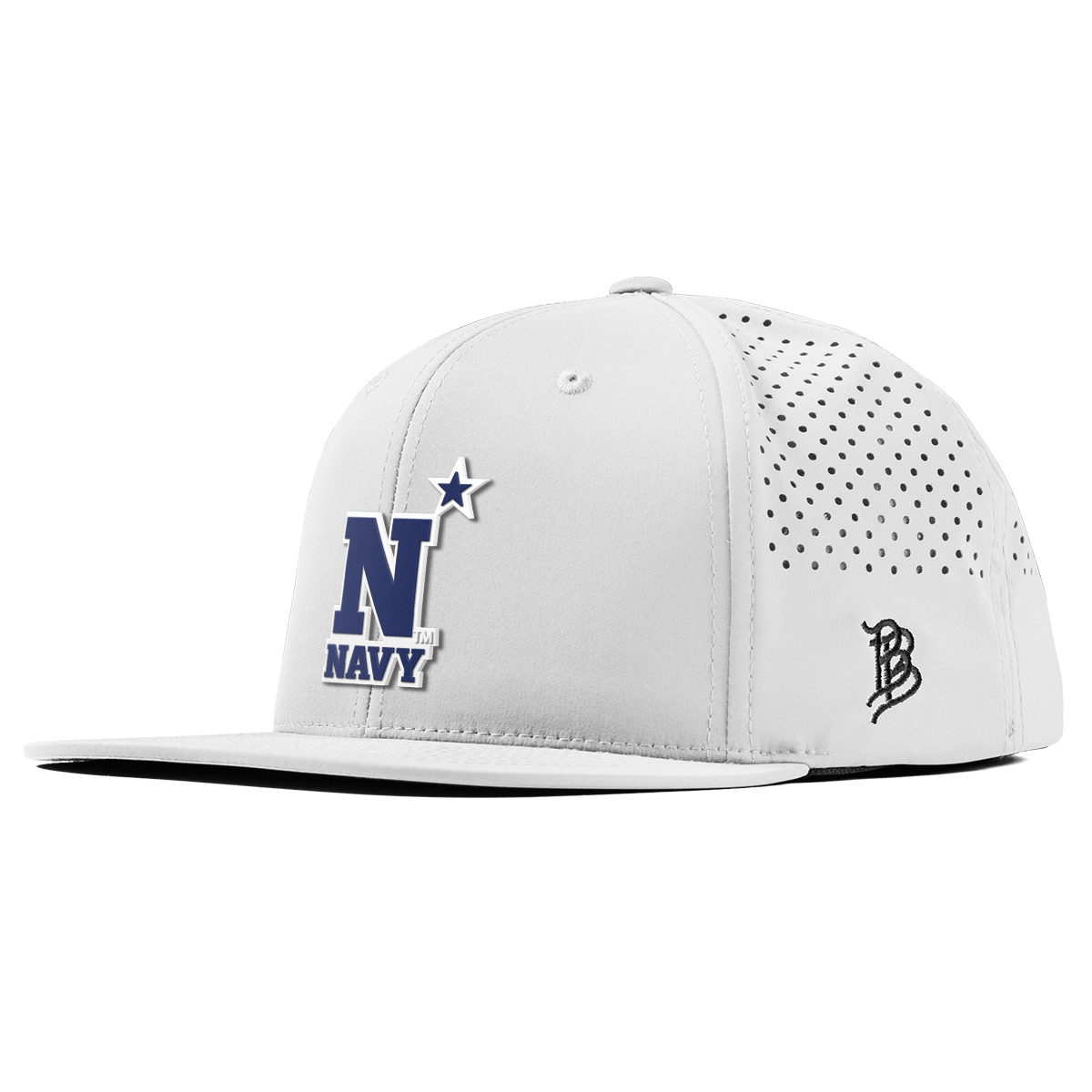 United States Naval Academy "Naval Academy Team Logo Navy" Flat Performance White