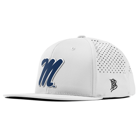 University of Mississippi "Ole Miss Block M Navy" Flat Performance White