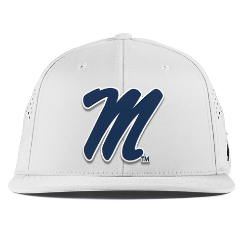 University of Mississippi "Ole Miss Block M Navy" Flat Performance White