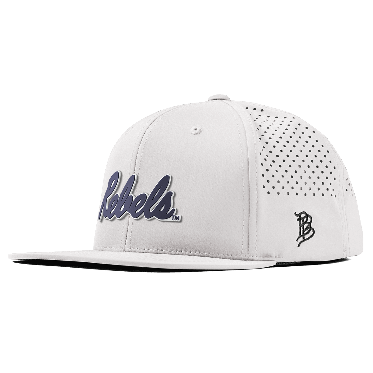 University of Mississippi "Ole Miss Navy Rebels" Flat Performance White