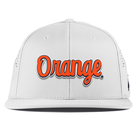 Syracuse University "Orange Throwback Script" Flat Performance White 