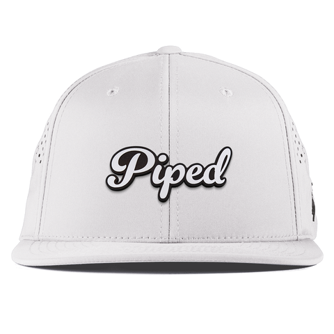 Piped Script Flat Performance White