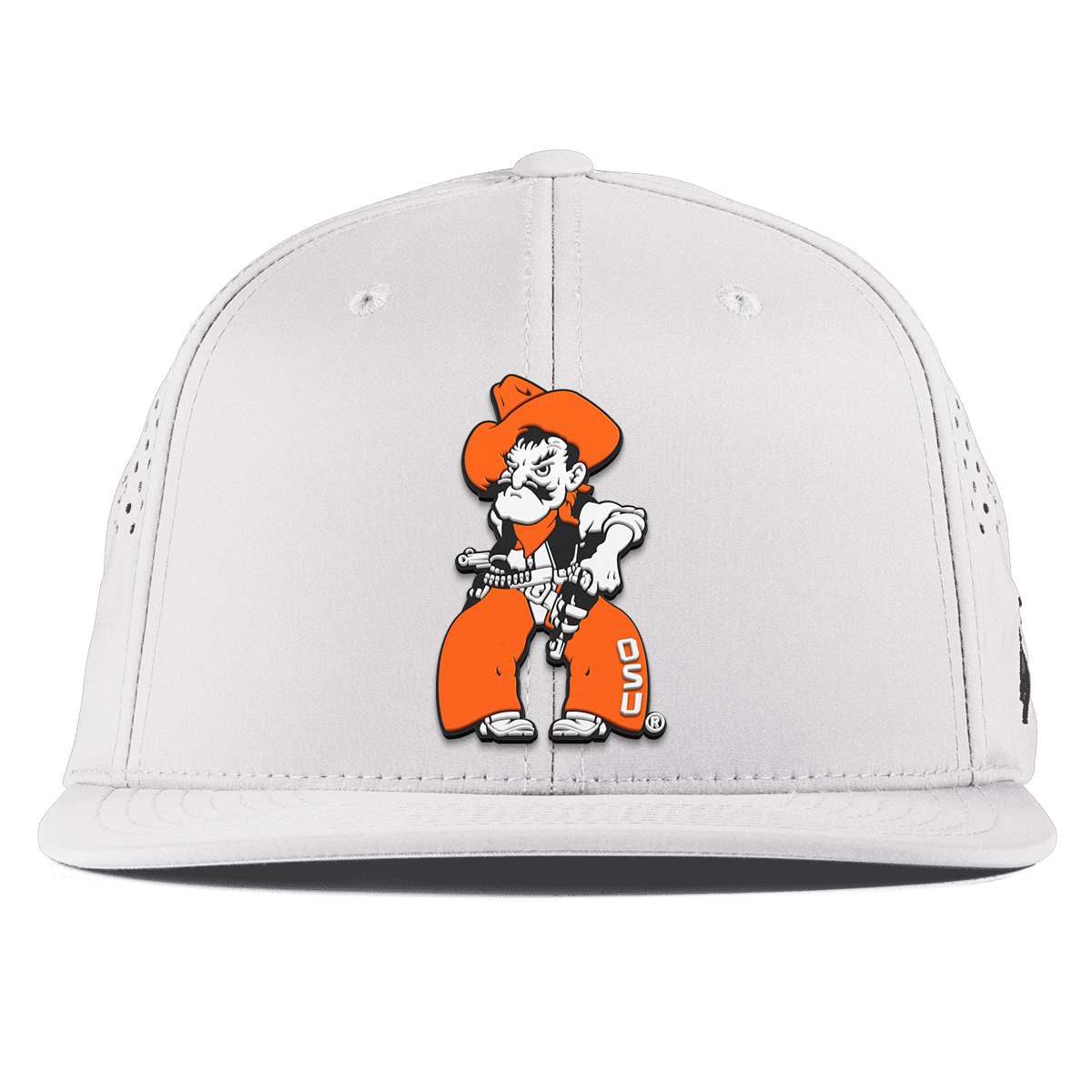 Oklahoma State University "Pistol Pete Quickdraw" Flat Performance White