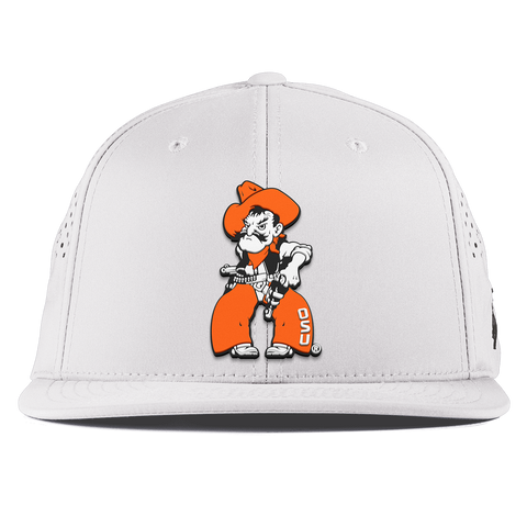 Oklahoma State University "Pistol Pete Quickdraw" Flat Performance White