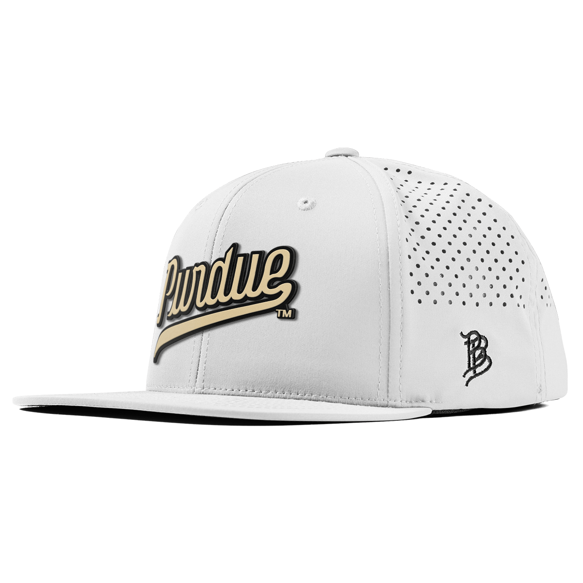 Purdue University "Purdue Script Gold" Flat Performance White