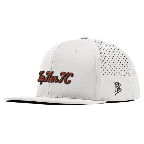 Top Tier Script Tan Flat Performance White